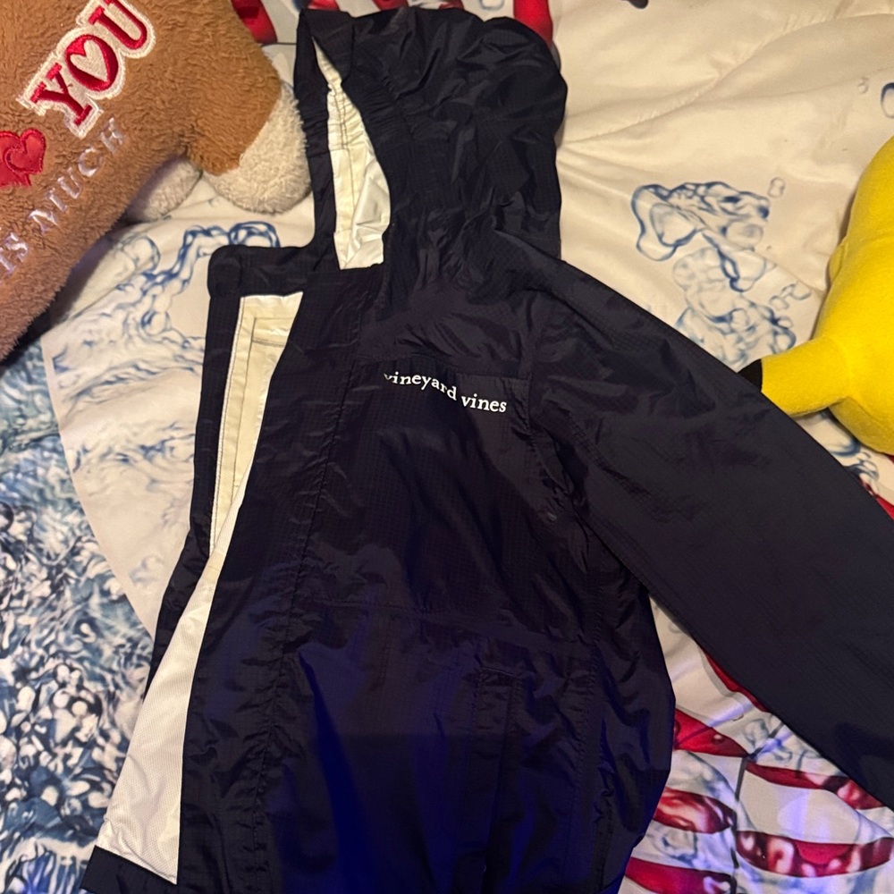 Vineyard Vines Navy and White Hooded Jacket